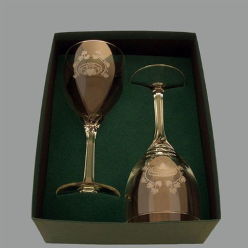 Etched Claddagh Clear Stem Goblets (Set of 2)