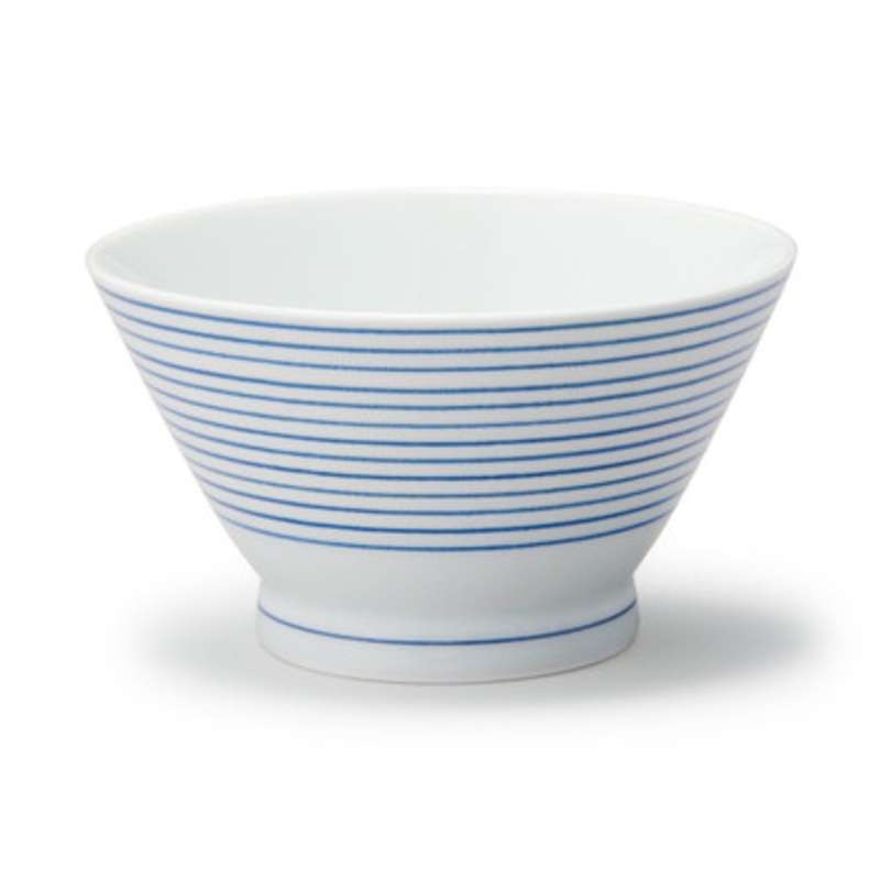 Hasami Ware Porcelain Rice Bowl Stripe