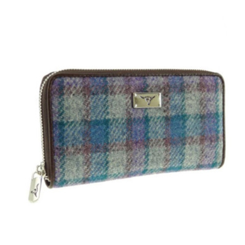 Ladies Harris Tweed Long Zip Purse