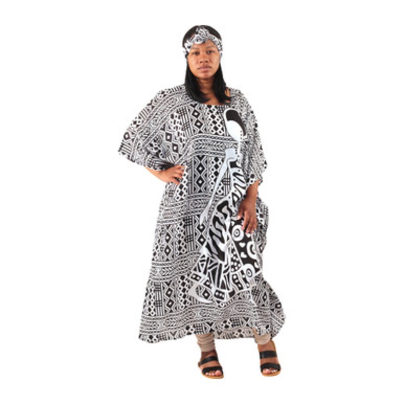 African Woman Mud Print Kaftan