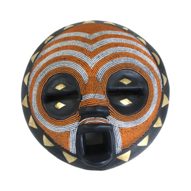 Beaded Round African Mask