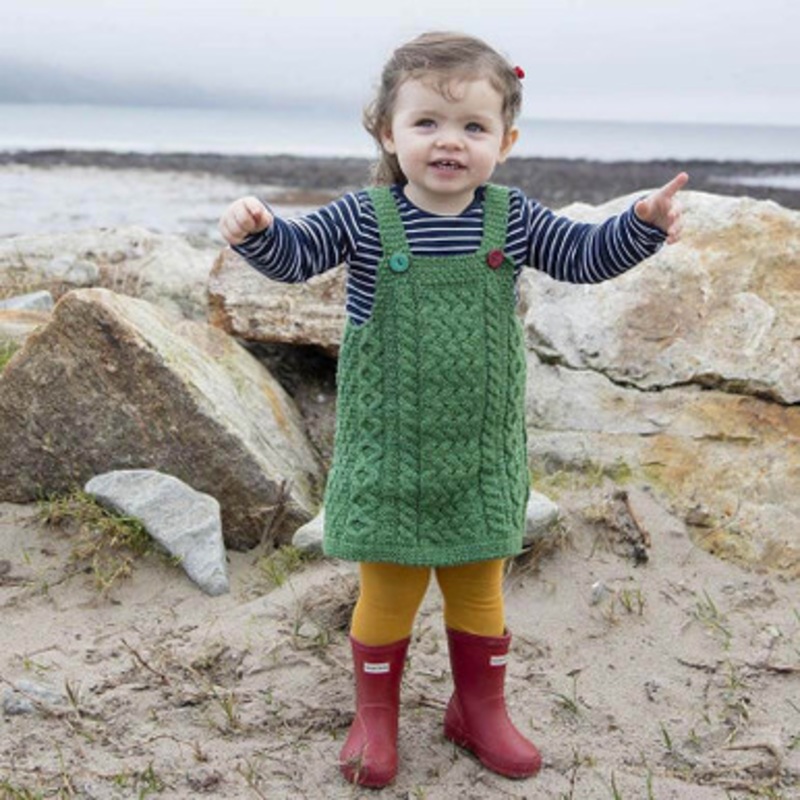 Green Aran Pinafore Dress