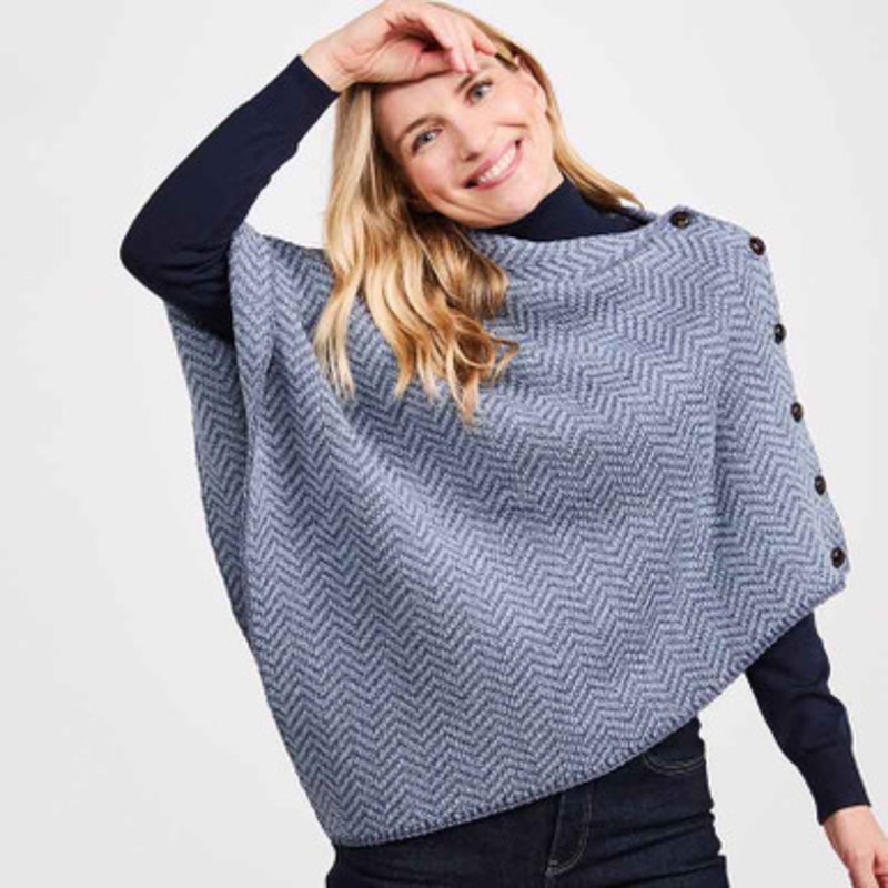 Ladies Herringbone Irish Poncho