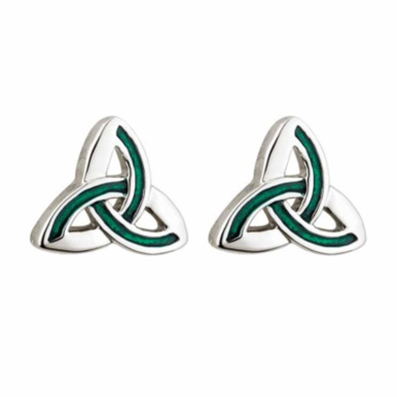 Lucky Rhodium Enamel Trinity Studs