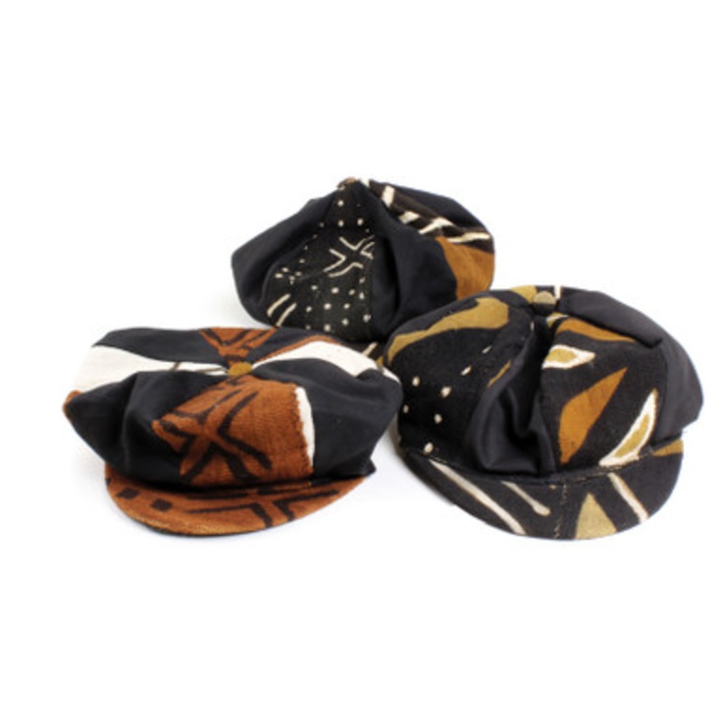 Mud Cloth Brimmed Tam Cap