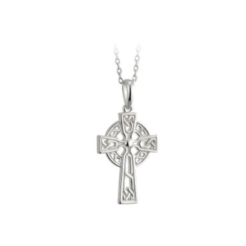 Rhodium Plated Communion Cross Pendant