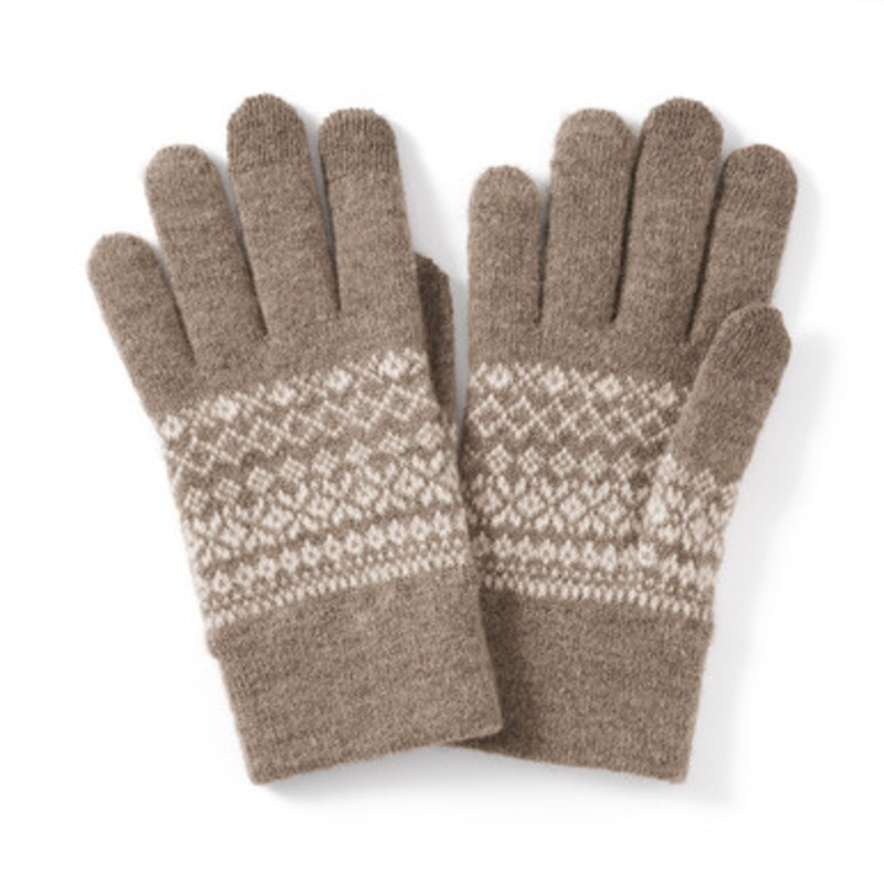 Unisex Wool Blend Brushed Lining Jacquard Touchscreen Gloves 16886