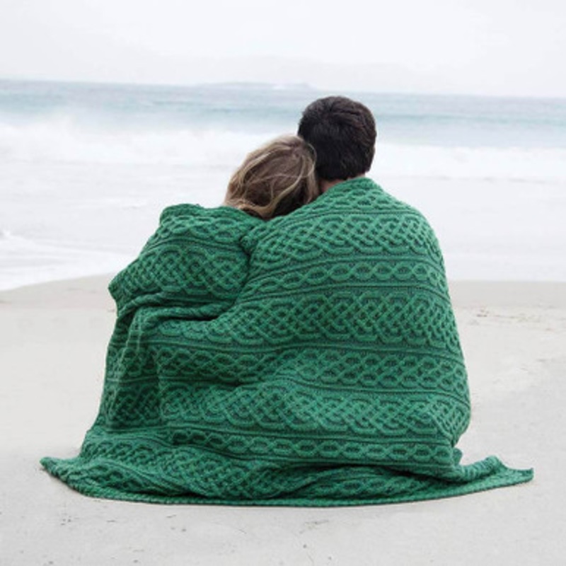 Classic Plaited Celtic Merino Wool Throw