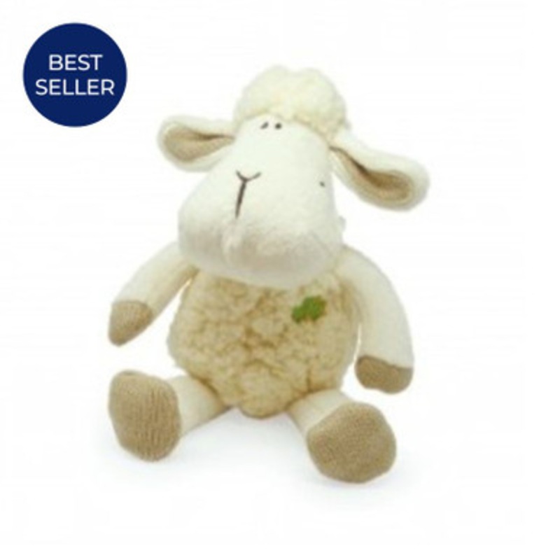 Cuddly Irish Sheep Stuffed Toy with Shamrock Embroidery