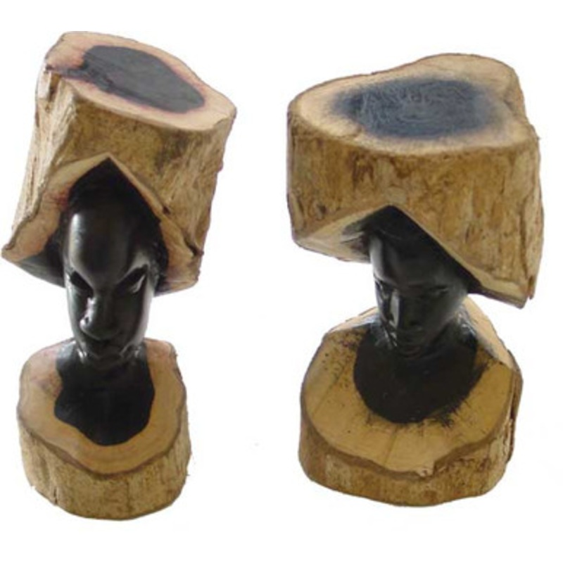 Ebony Head - Log Statue