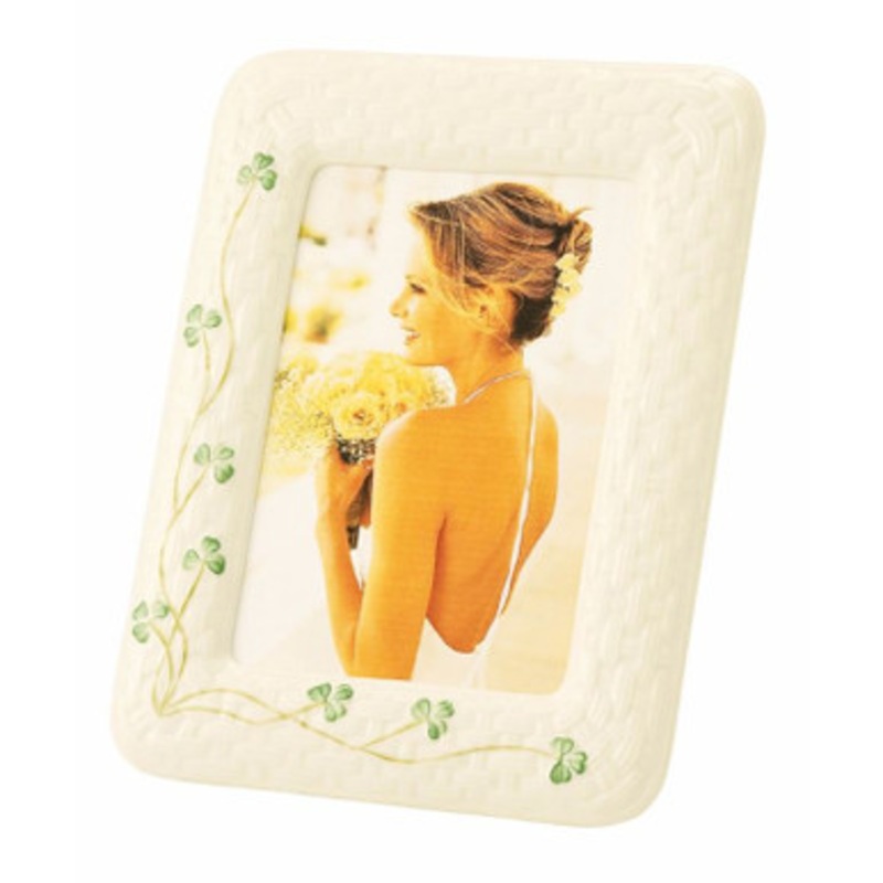 Belleek Handcrafted Porcelain Shamrock Photo Frame