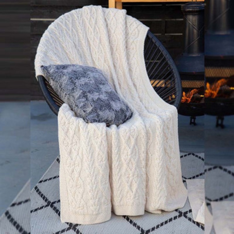 Braided Cable Knit Throw