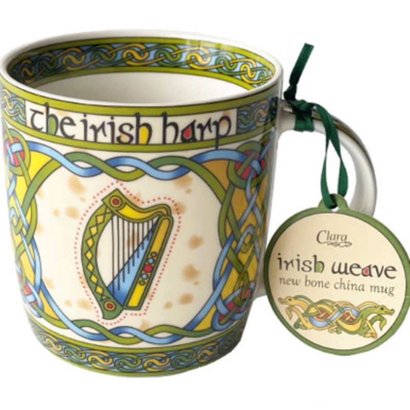 Ceramic Irish Harp Designed Mug