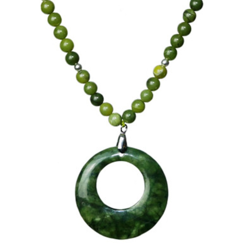 Connemara Marble Beads Necklet with Luck Stone