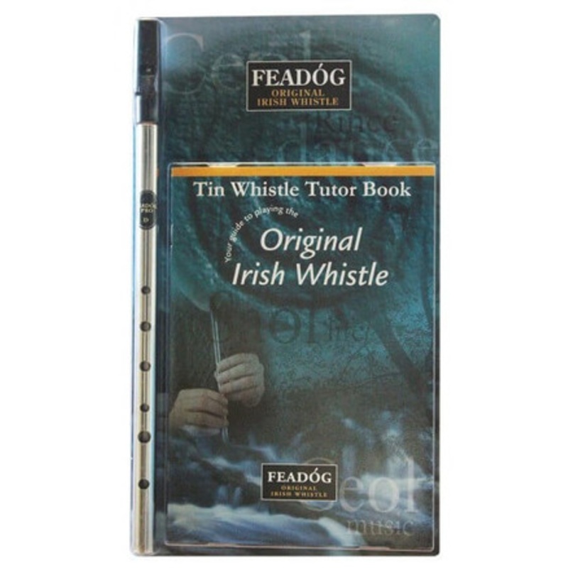 Feadog Nickle Pro D whistle and Tutor Book