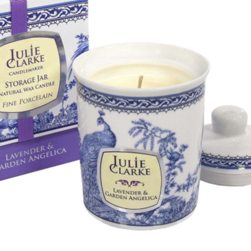 Lavender & Garden Angelica Celtic Peacock Natural Candle