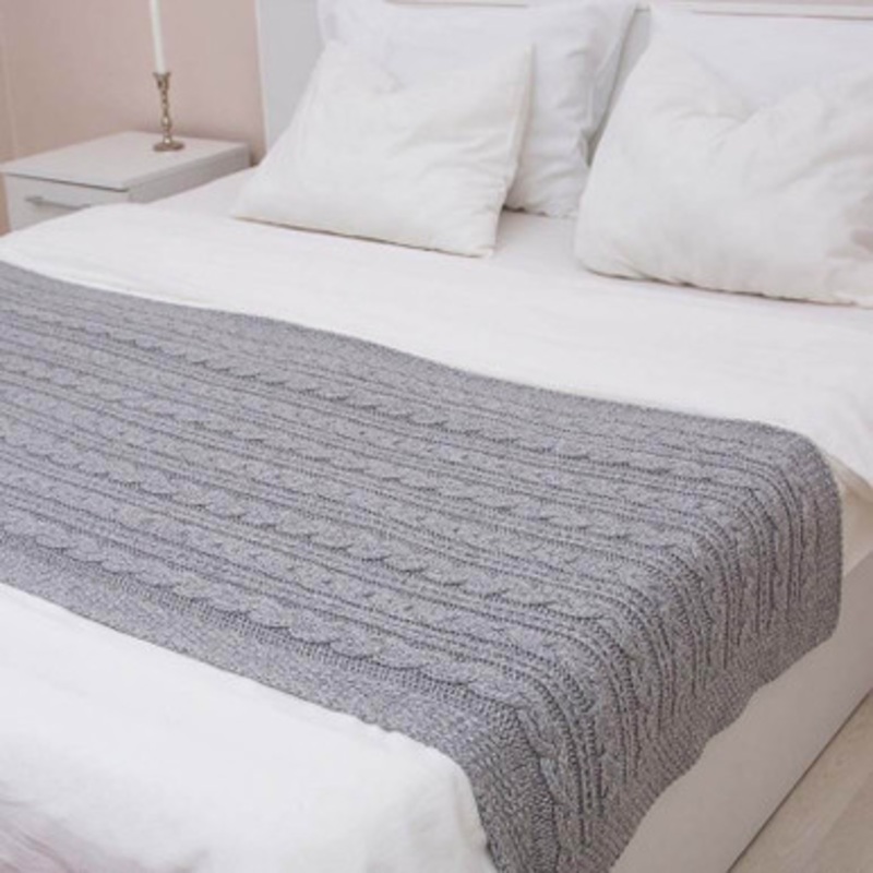 Multi Cable Knit Bed Runner