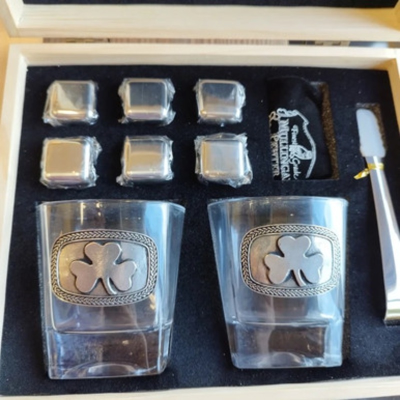 Pewter and Crystal Shamrock Gift Set