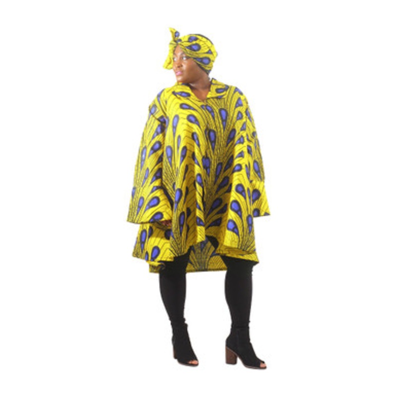 Yellow Peacock Print Smock