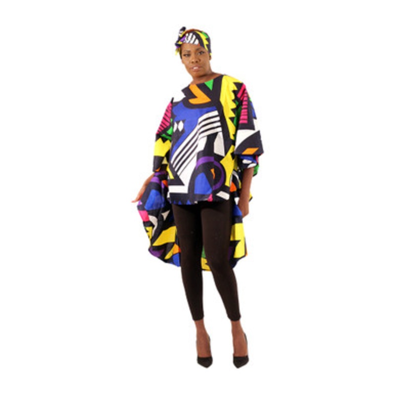 Afrocentric Print Hi-Lo Top