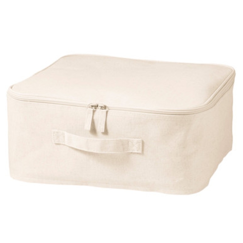 Cotton Linen Zip Box 35x35x16cm