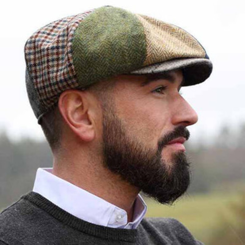 Eight Piece Cap Patchwork Tweed