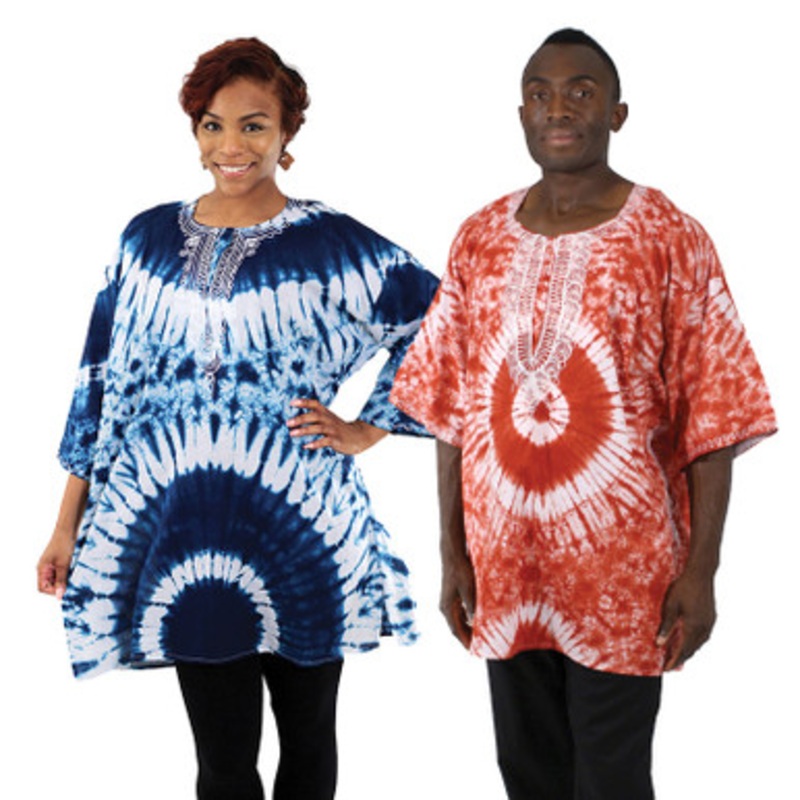 Embroidered Tie-Dye Dashiki