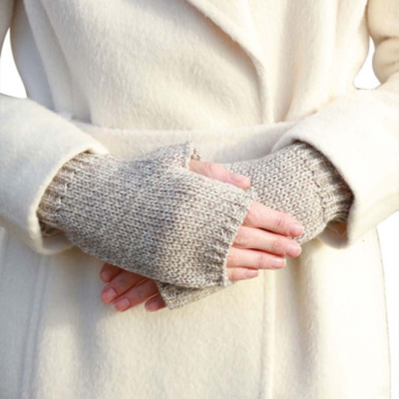 Merino Wool Irish Fingerless Knit Gloves