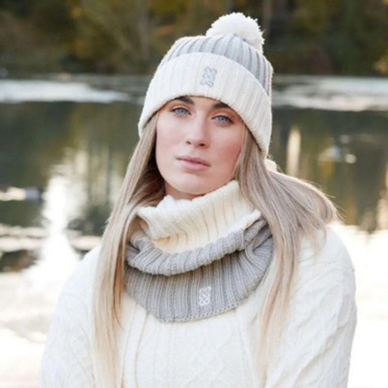 Sustainable Knit Grey Celtic Knot Snood