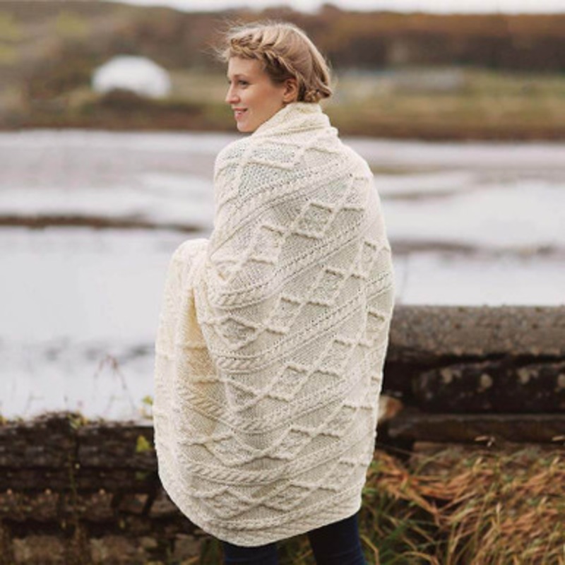 Traditional Irish Aran Blanket