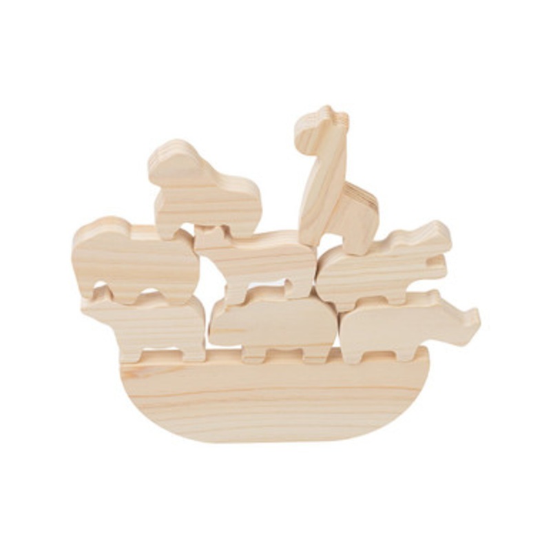 Animal Balance Game in Leftover Japanese Cypress Wood