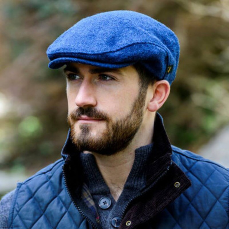 Blue Tweed Flat Cap XXL