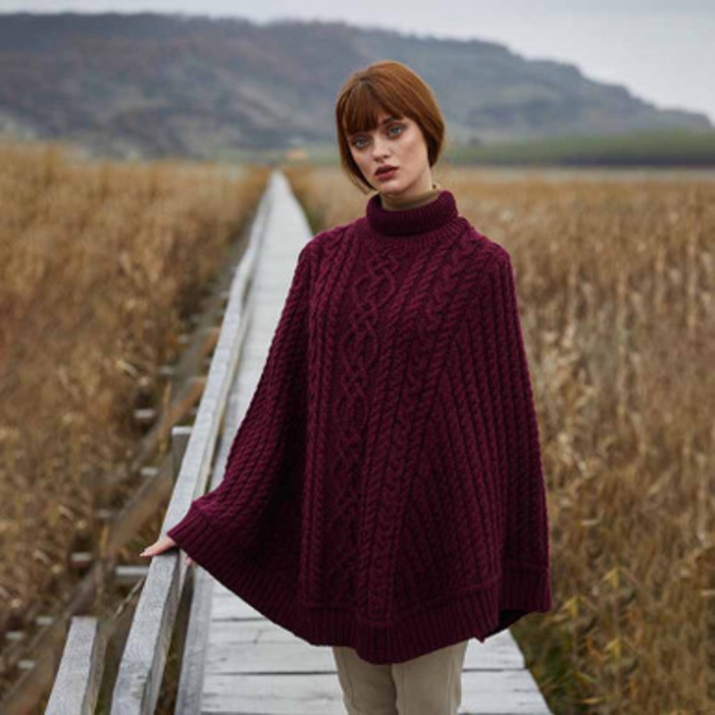 Fisherman Knit Poncho