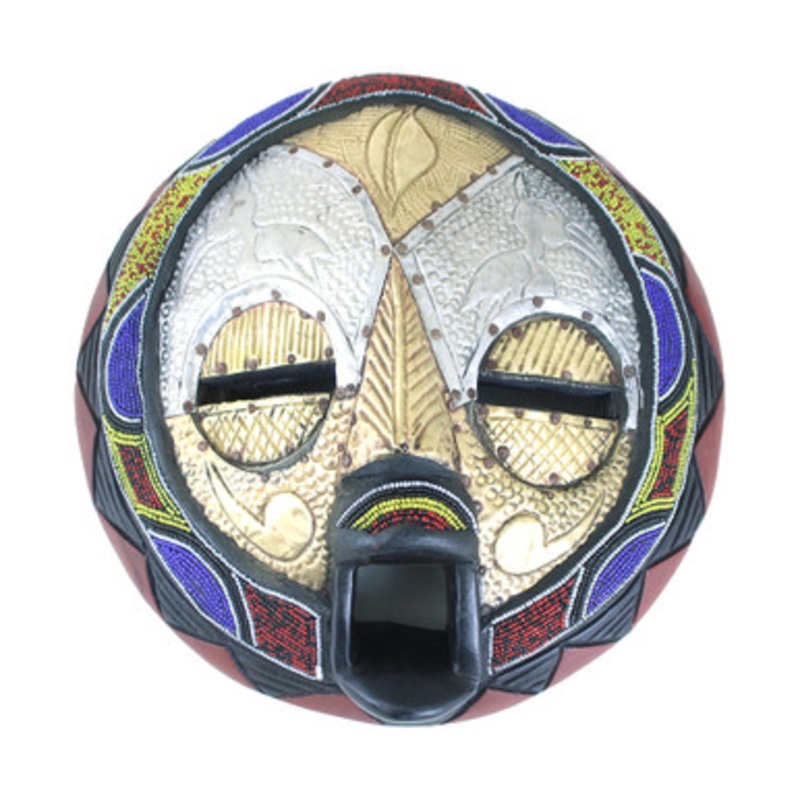 Ghanaian Round Beaded Mask