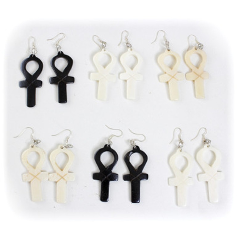 Set Of 6 Ankh Earrings