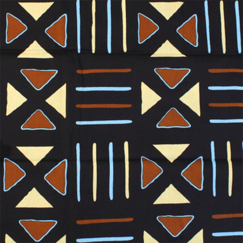 Bold Navy Mud Print Fabric: 6 Yds