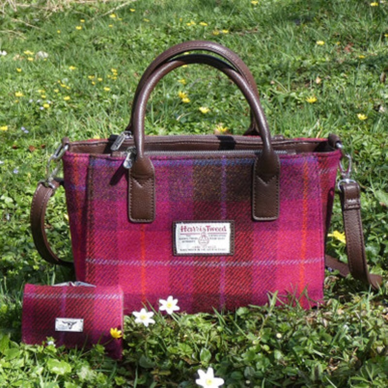 Harris Tweed Pink Tartan Brora Bag