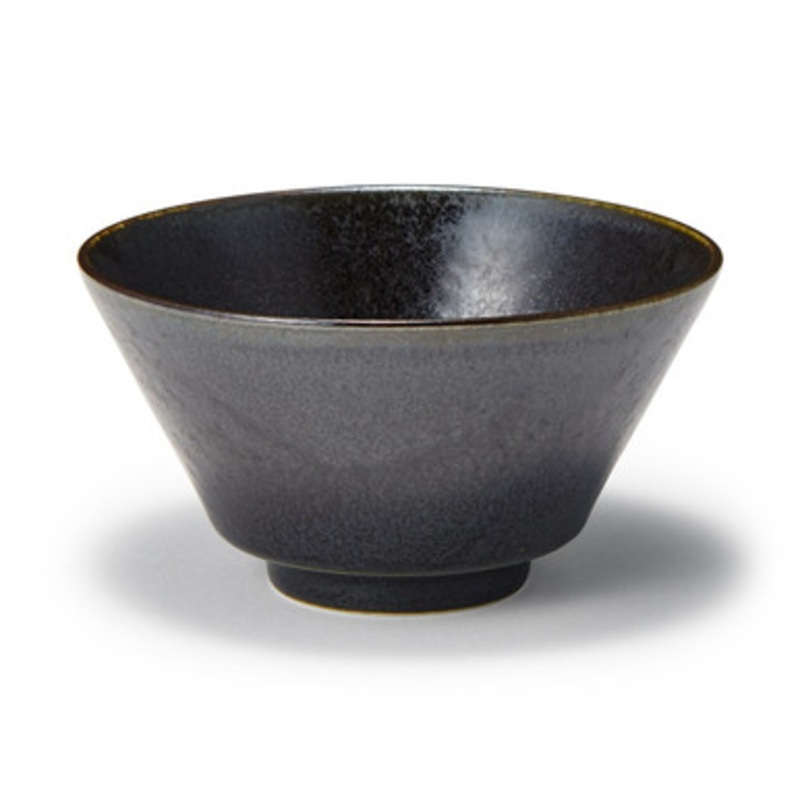Mino Ware Rice Bowl  Black Glaze