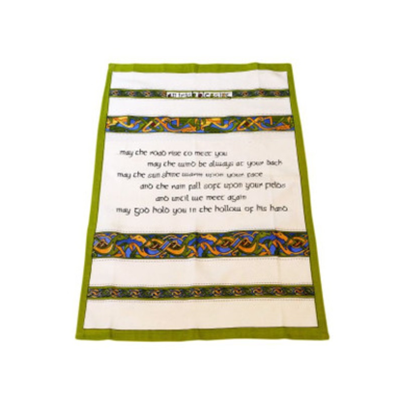 Single Tea Towel Irish Blessing-Irish Weave