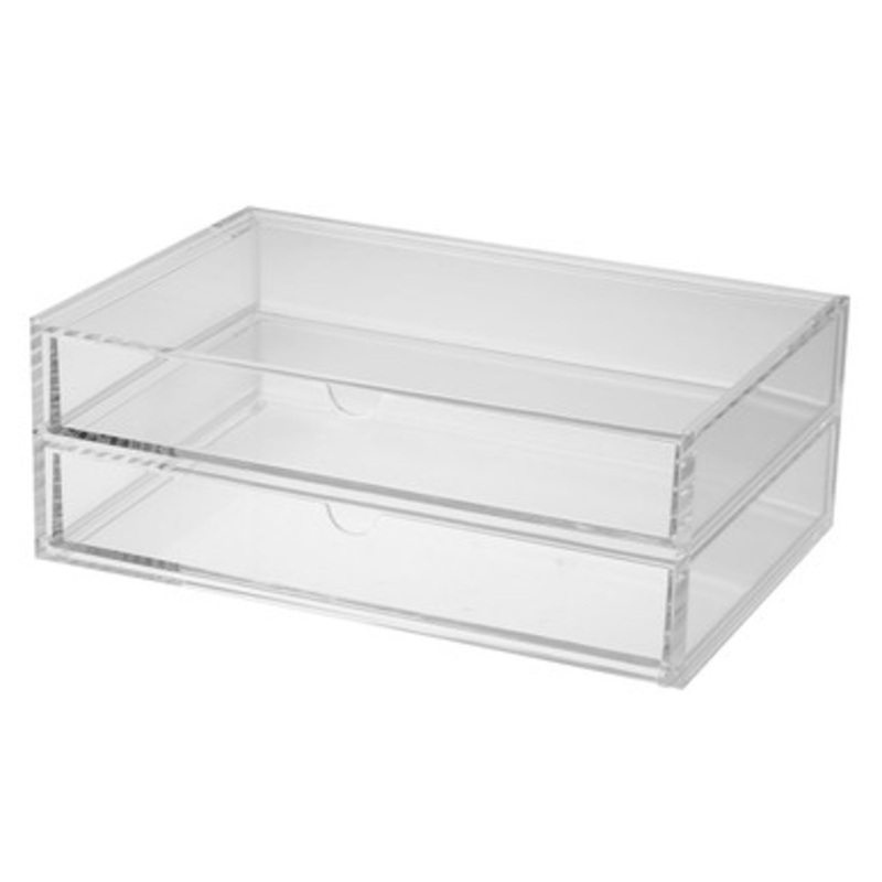 Stackable Acrylic 2 Drawer Box  L