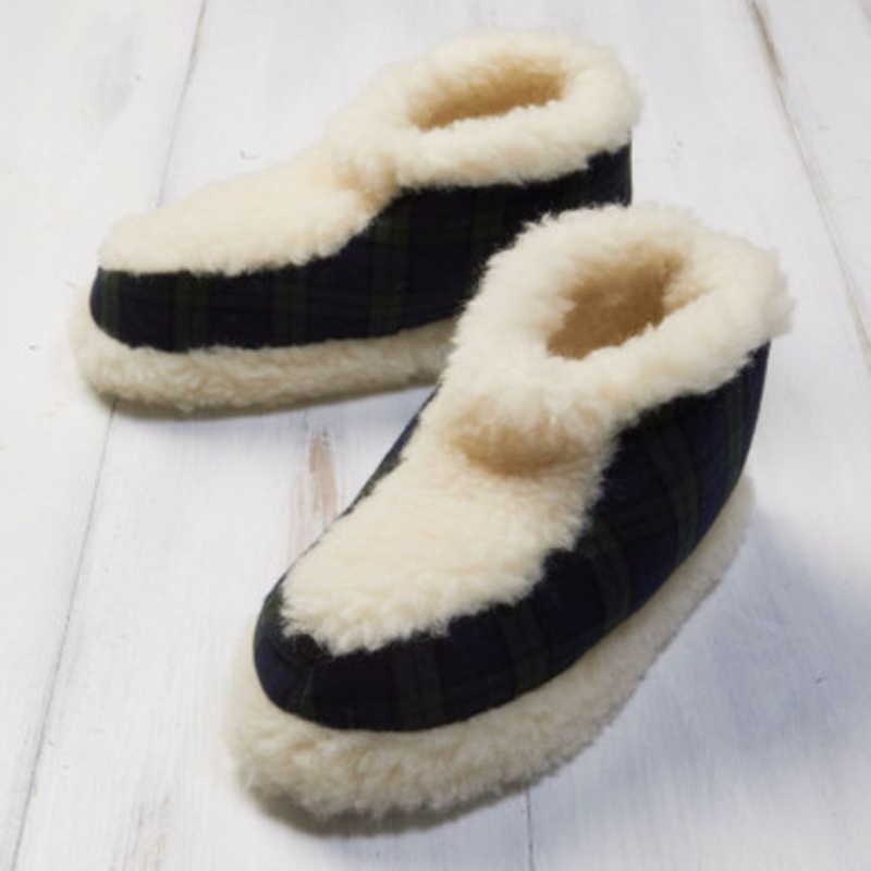 Wool Tartan Slipper Boots