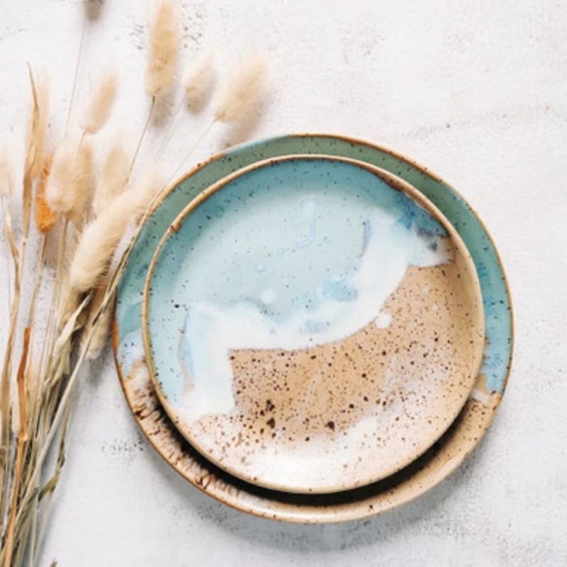 Handmade Stoneware Coastline Plates