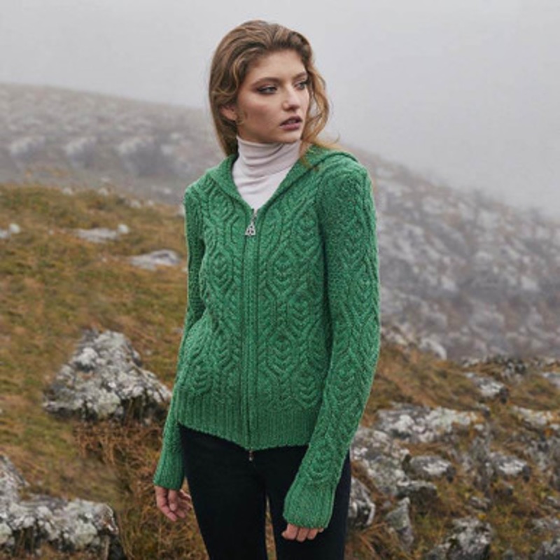 Ladies Hooded Zipper Cardigan