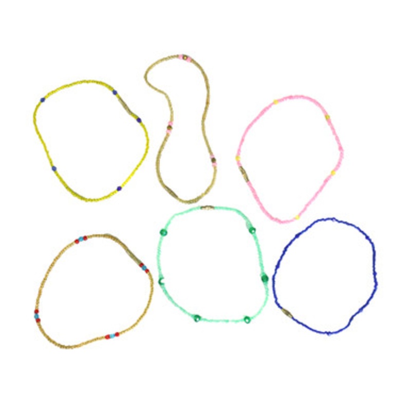 Set Of 6 ASSORTED Beaded Anklets