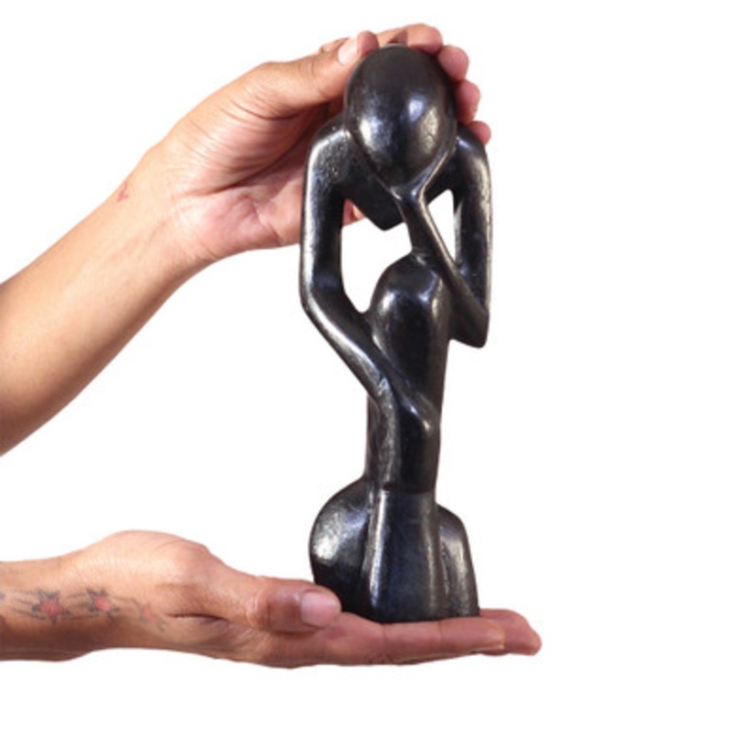 Thinker Statue Senegal - Black
