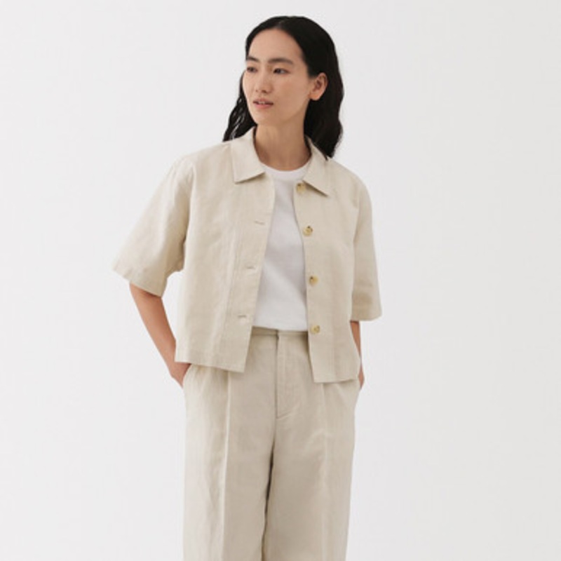 Women's Hemp Blend Twill Cropped Shirt