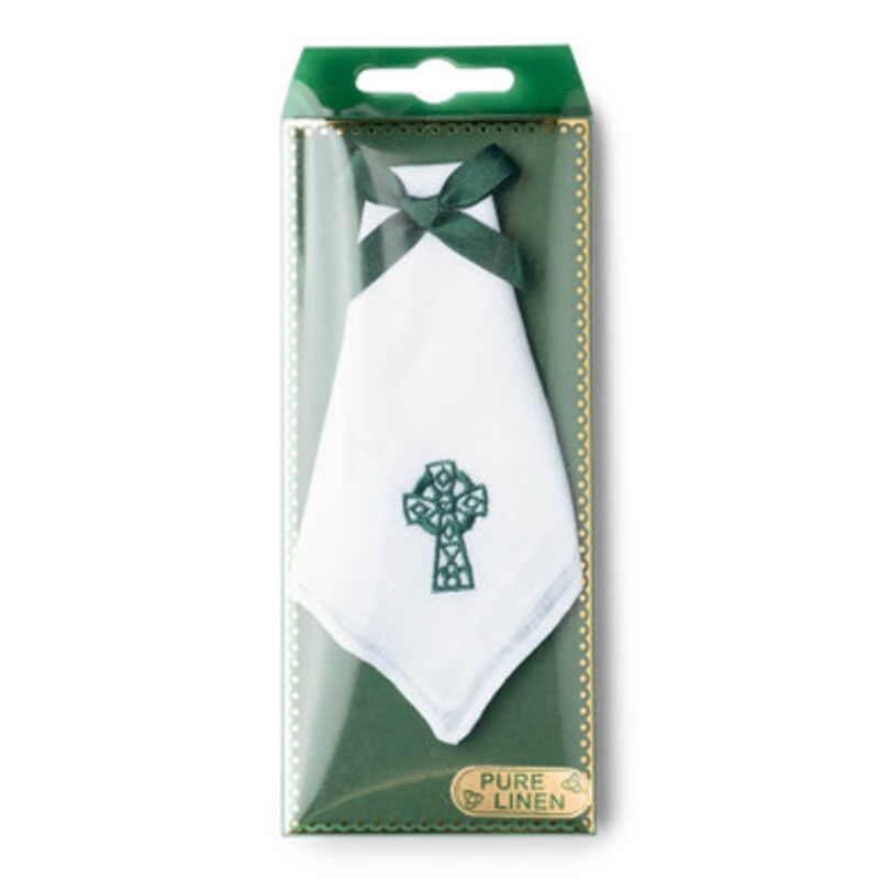 Celtic Cross Irish Linen Handkerchief