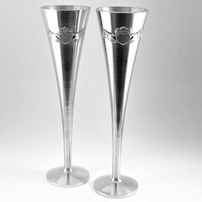 Mullingar Pewter Claddagh Wedding Flutes