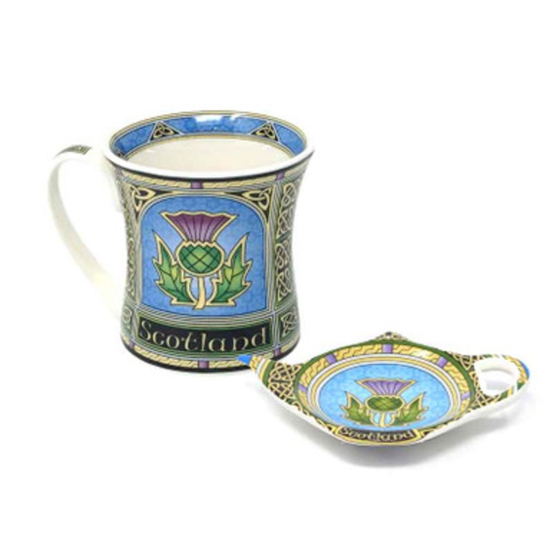 Scottish Thistle Teabag Holder and Mug