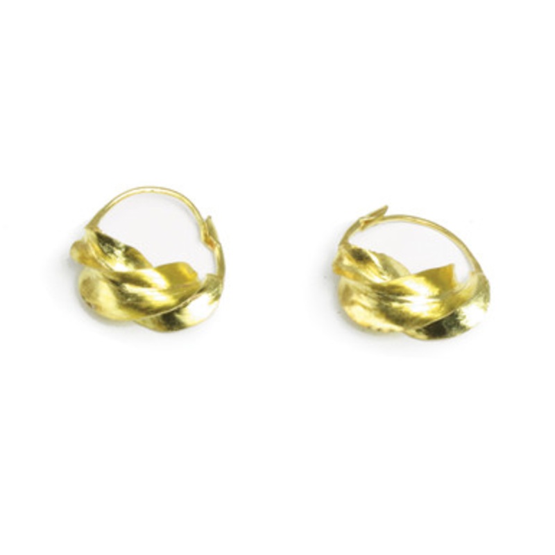 Small Fula Gold Twist Earrings - 
